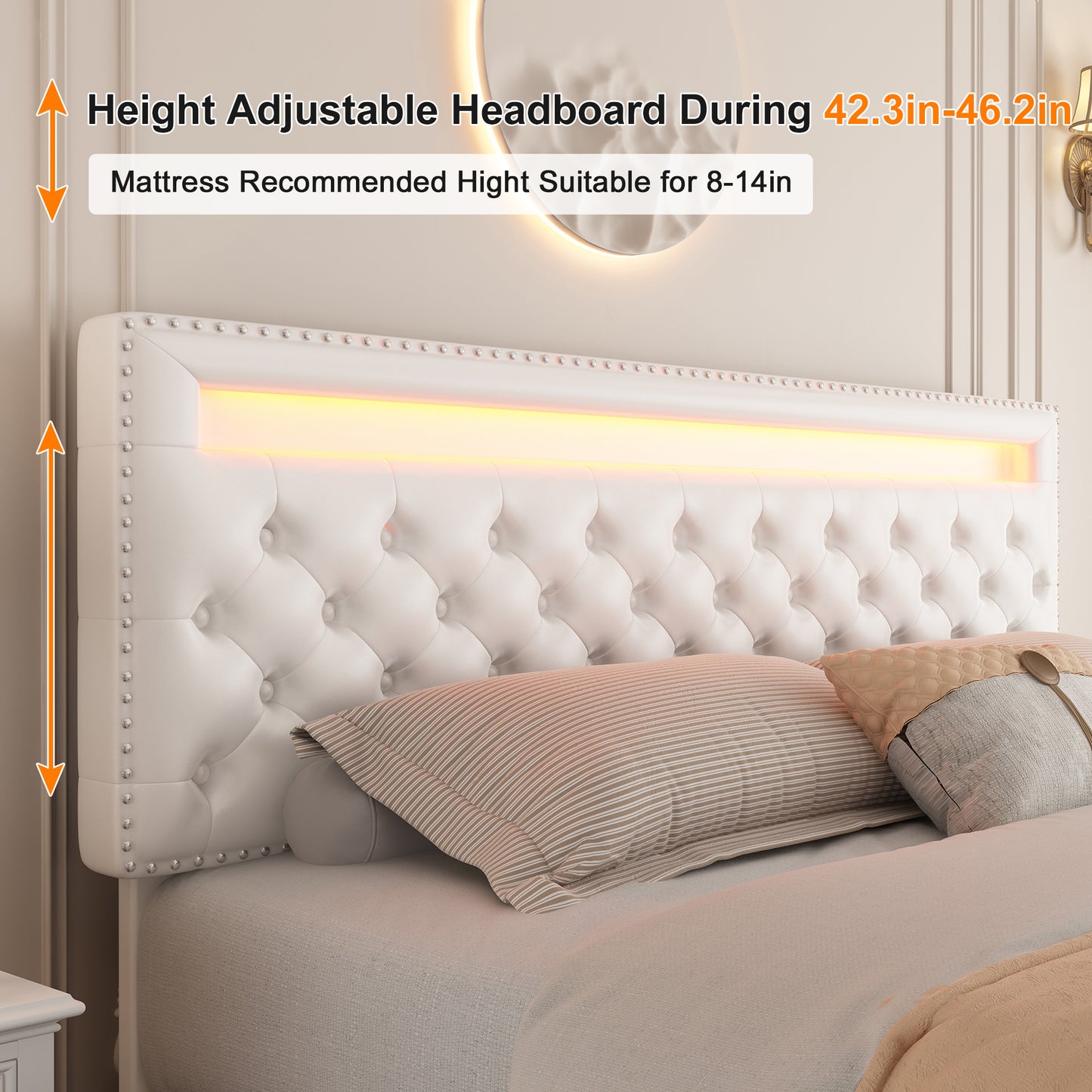 Ambient Glow Recessed LED Bed Frame